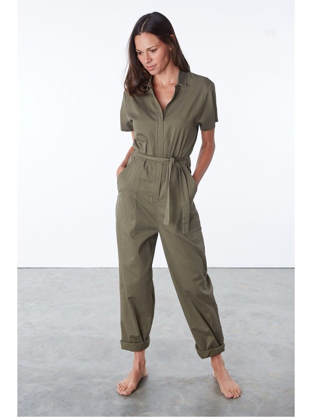 Olive Green Utility Jumpsuit